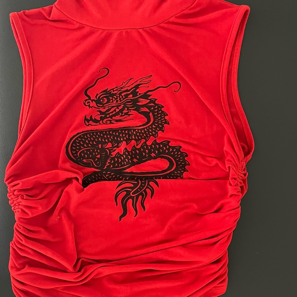 Silky Red Dragon Top